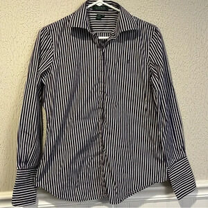 Ralph Lauren Black and White Striped Women's Top